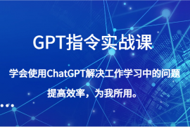 GPT指令实战课，学会使用ChatGPT解决工作学习中的问题，为我所用